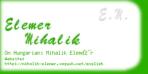 elemer mihalik business card